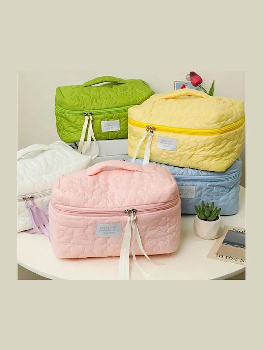 Ecarla Quilted Cosmetic Bag Case Pink Ks98