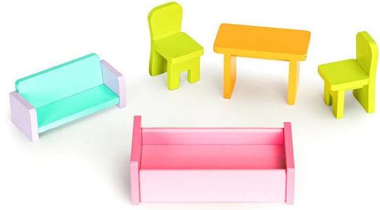 Căsuță de joacă pentru copii Bigshot Bs8012mc 3 nivele 3 camere baie bucătărie piese de mobilier incluse 95 x 50 x 24 cm multicoloră