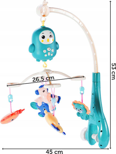 Multifunctional Interactive Happy Bed Bell Idealstore 360 Rotation Light Sound Effects Lullabies Animal Stories Detachable Rattles Remote Control Included