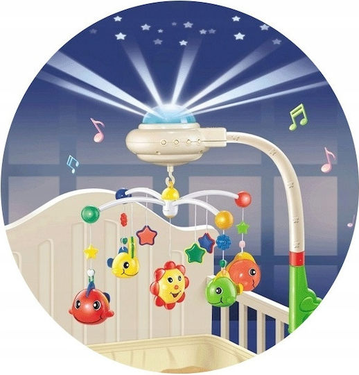 Mobilă Pătuț cu Muzică, Rotație și Proiector pentru 0++ Luni