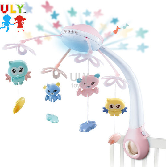 Crib Carousel Remote Control 500 Melodies Color White Pink