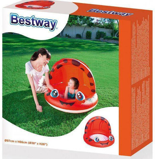Bestway Παιδική Στρογγυλή Πισίνα 26lt Φουσκωτή 97x26εκ. Κόκκινη