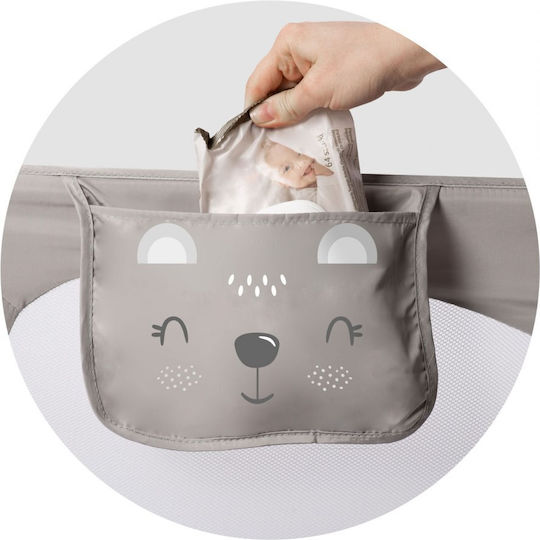 Bară de protecție pentru pat din Metal în Culoare Gri 42x42cm 1buc