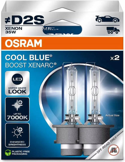 Osram Λάμπες Αυτοκινήτου D2S Αλογόνου 7000K Ψυχρό Λευκό 85V 35W 2τμχ