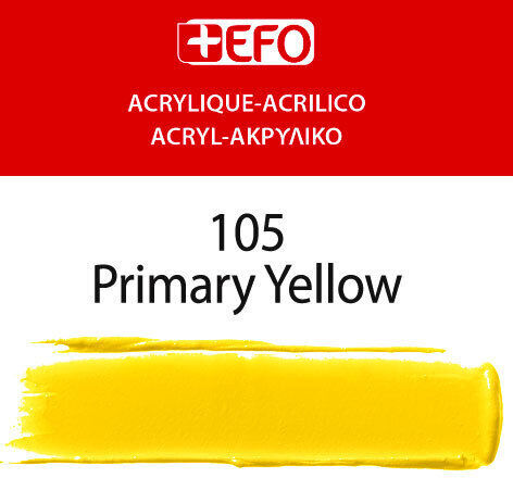 +Efo Acrylic Сет акрилни бои за живопис 105 Primary Yellow 120мл 1бр