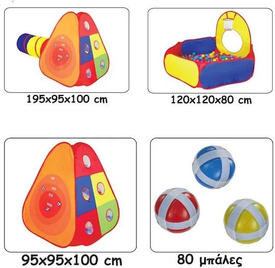Children's Play Tent Tunnel Playpen 80 Balls Iplay 200 300 X 120 X 100 Cm Multicolour