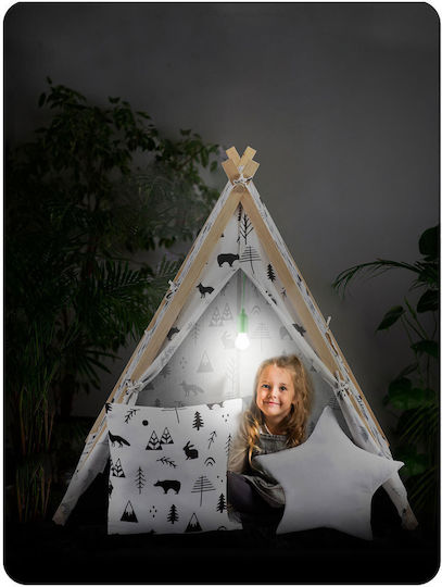 Luminile cortului de joacă Idealstore Tipi Model Tipi Bumbac Natural Perne Saltea Izolatoare Structură Stabilă Pereți Glisanți Husă de Depozitare Design cu Imprimeu Animal