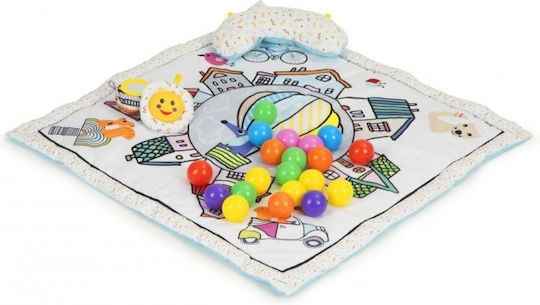 Игрална палатка с постелка и 20 цветни топки Ecotoys играчки Cc8734 сива