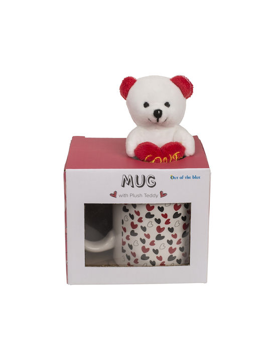 Out of the Blue Small Red Hearts Bear Mug Ceramic Multicolour 380ml