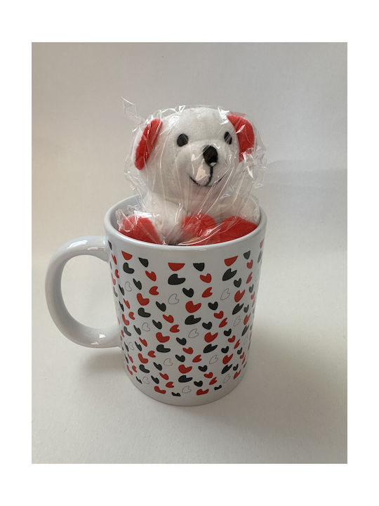 Out of the Blue Small Red Hearts Bear Mug Ceramic Multicolour 380ml