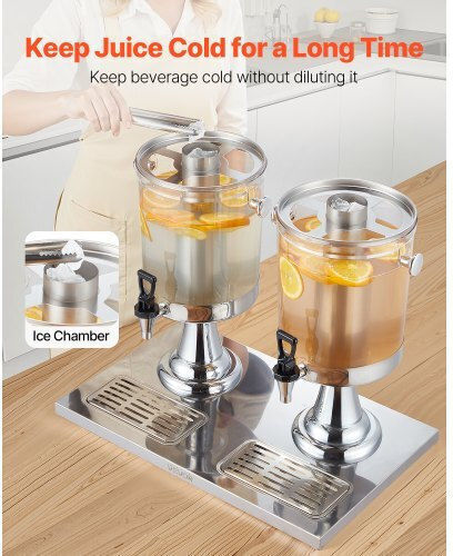 Vevor Double Beverage Dispenser 2x8L