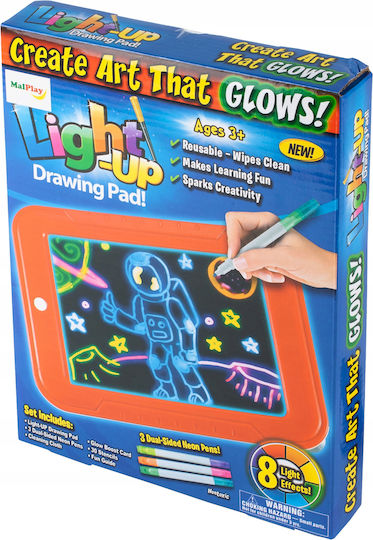 Magic Pad LCD Grafiktablett Idealstore Abmessungen 25,5 x 19,5 cm Multitasking Mehrfarbige Blinklichter Farbige Stifte 30 Vorlagen Tablet-Ständer Bildschirmreiniger