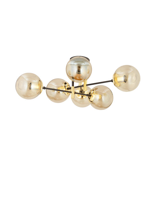 ArteLibre Mar Pendant Light Gold Ball for 4 Bulbs E27