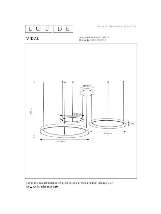 Lucide Lightning Vidal Pendant Light Black