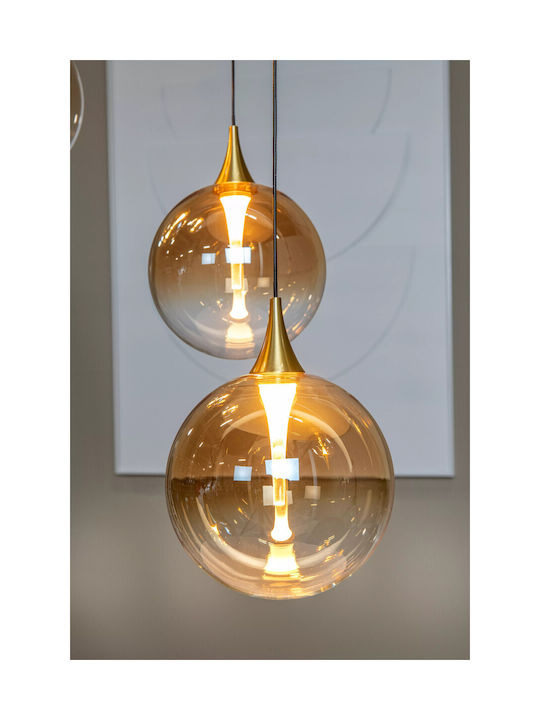 Lucide Lightning Κρεμαστό Φωτιστικό Μελί LED με Θερμό Λευκό Φως 48x48εκ.