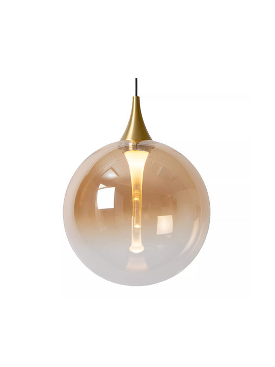 Lucide Lightning Κρεμαστό Φωτιστικό Μελί LED με Θερμό Λευκό Φως 48x48εκ.