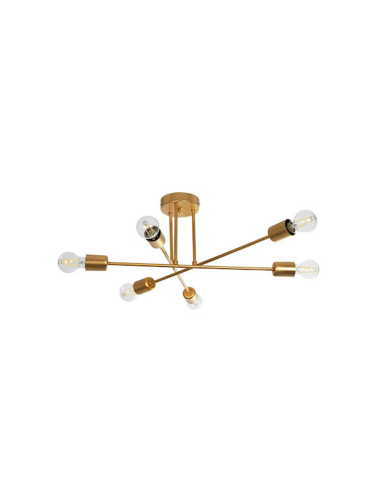 GloboStar Spidi Pendant Light Rose Gold Grid for 6 Bulbs E27 61x61x37cm