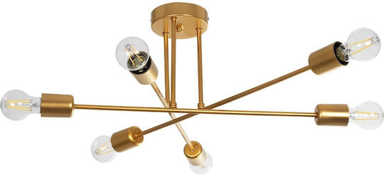 GloboStar Spidi Pendant Light Rose Gold Grid for 6 Bulbs E27 61x61x37cm