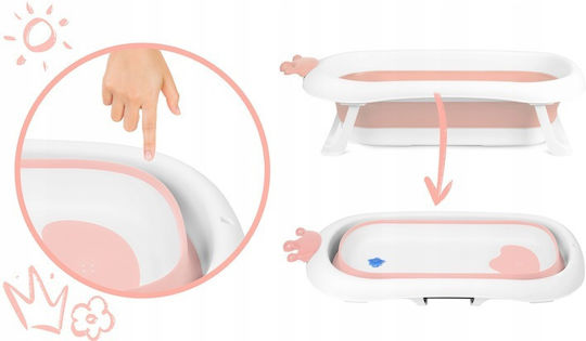 Baby-Badewannenkissen Faltbar 90x50x21,5 cm Weiß Rosa