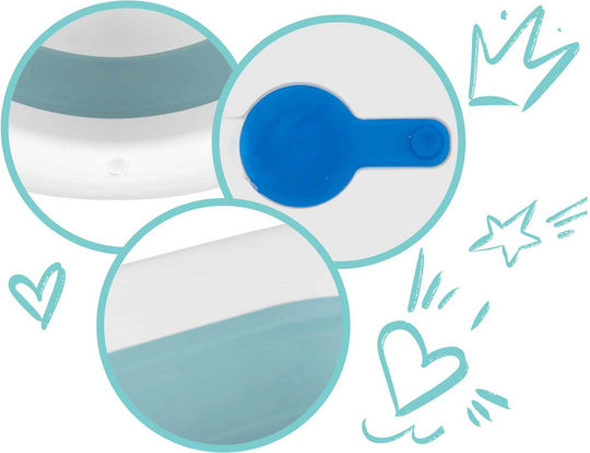 Superbath Termometru LCD Cadă pentru Bebeluşi Idealstore Pliabilă Senzor de Temperatură Picioare Rezistente Finisaj Antiderapant Design Ergonomic Sarcină Maximă 45 Kg Albastru