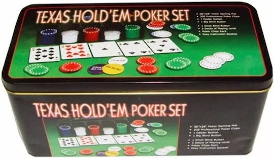 Σετ 200 Μάρκες Poker 40mm σε Μεταλλικό Κουτί