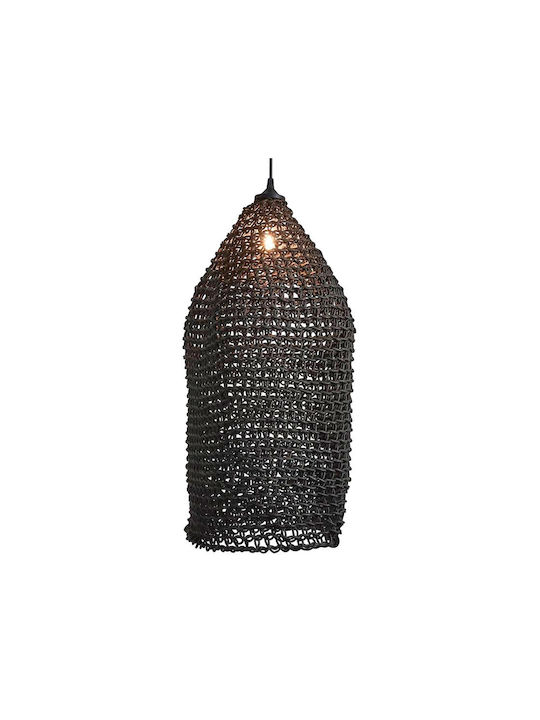 Zaros Hängelampe Schwarz Raster mit Fassung E27 20x20x50cm.
