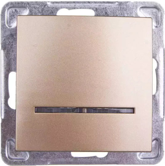 Ospel Recessed Wall Switch Lighting One-Way without Frame Gold