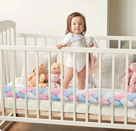 Crib Bumpers Braided Inside Blue-pink