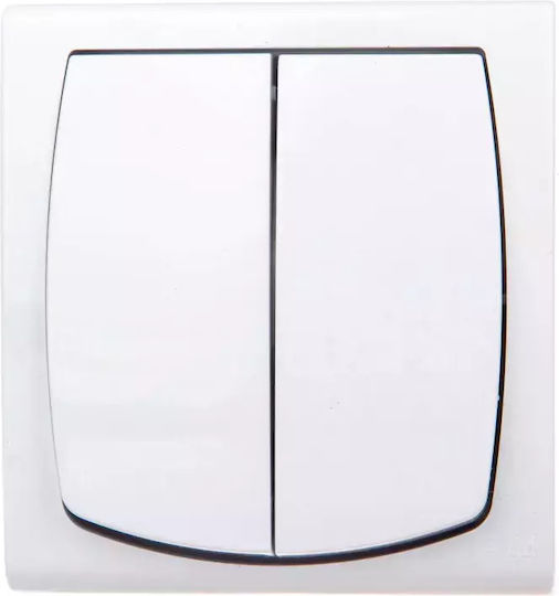 Ospel Waterproof Wall Switch Lighting Two-Way with Frame White