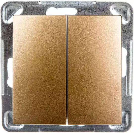 Ospel Recessed Wall Switch Lighting Two-Way without Frame Gold