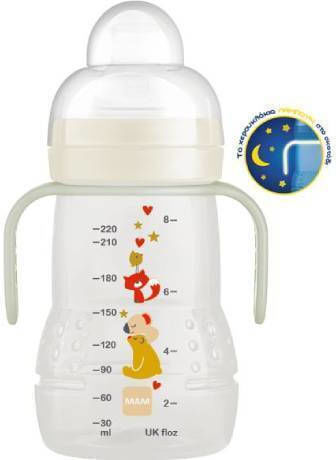 Mam Trainer+ Night Educational Sippy Cup Plastic with Handles White Better Together for 4m+m+ 220ml