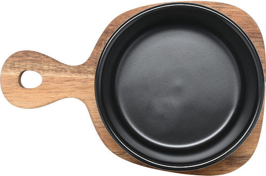 Estia Ceramic Dessert Divided Serving Plate Allure Black 10x15x4.8cm