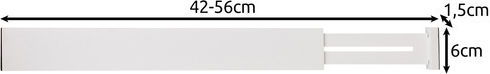 Drawer Organizer for Underwear / Socks in White Color 56x6x1.5cm 4pcs