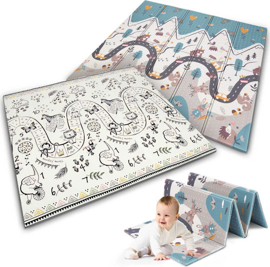 First Steps Folding Mat Dual-Sided Foam Idealstore Size 200 X 180 X 1 Heat Resistant Anti-Slip System Warm Prints Easy to Maintain