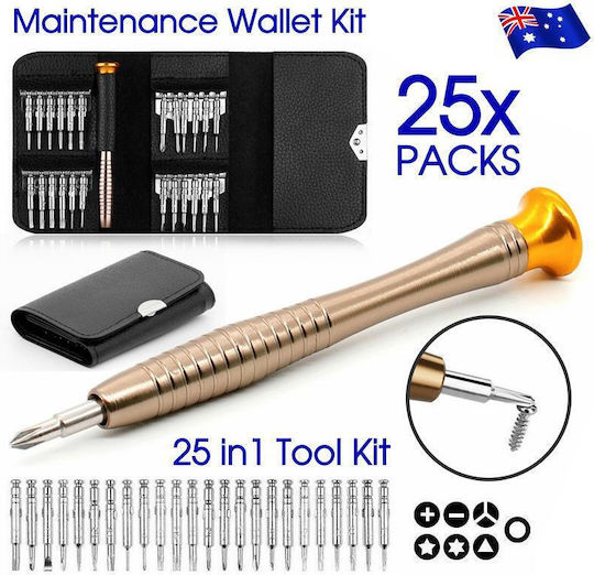 Idealstore 25 In 1 Precision Screwdriver Set Torx Phillips Slotted Pentalobe Triangle Triwing Point Screwdrivers Smartphone Tablet Pc Laptop Camera Repairs Magnetic Tips