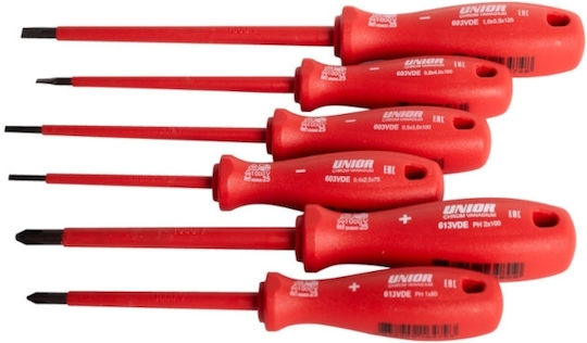Unior Set 6 Șurubelnițe Electricianului VDE 1000V
