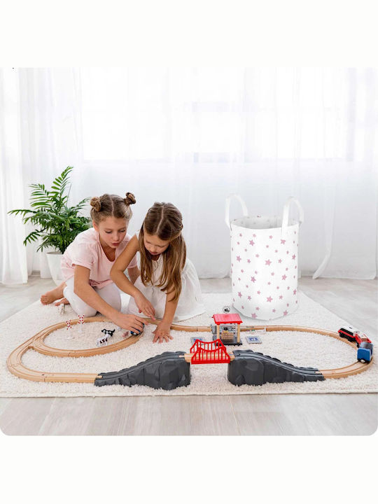 Kinder Wäschekorb aus Stoff Weiß 60x35cm 1Stück