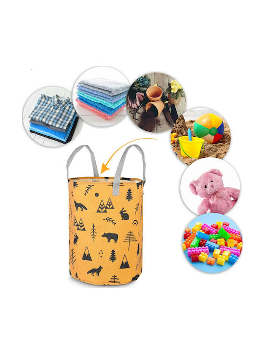 Kinder Aufbewahrungsbox aus Stoff Gelb 60x35cm 1Stück