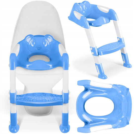 Reducător de Toaletă pentru Copii Idealstore Înălțime Reglabilă Un Pas Picioare Antiderapante Greutate Maximă 50 Kg Scară Detasabilă Ergonomic Pliabil Albastru