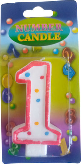 Kokoracostume Birthday Candle Number "1" in Pink Color