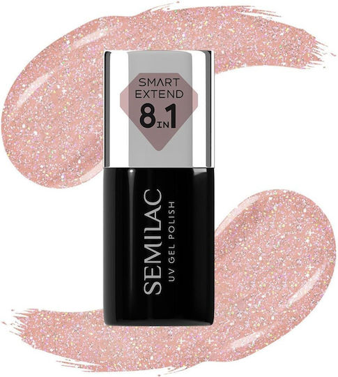 Semilac Glitter Βερνίκι Νυχιών Soft Beige 804 7ml