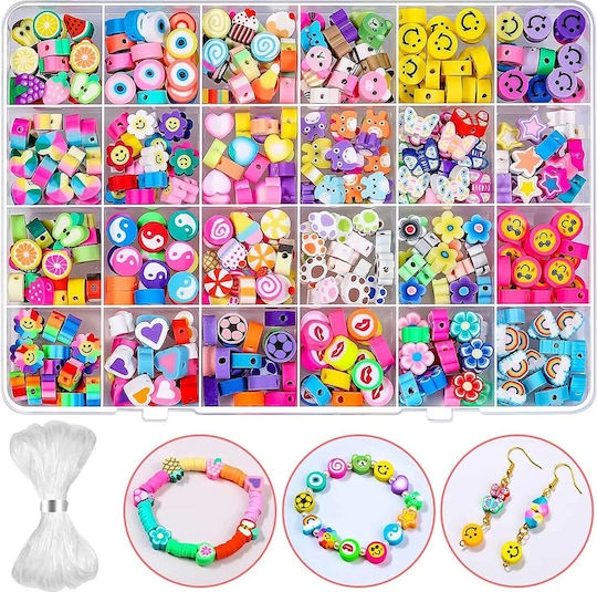 Schmuckperlen-Set Idealstore Enthält 480 Bunte Elemente in Verschiedenen Formen Transparenter Faden Hakenclips Schmuck Ohrringe Aufbewahrungsbox Fördert Manuelle Fähigkeiten