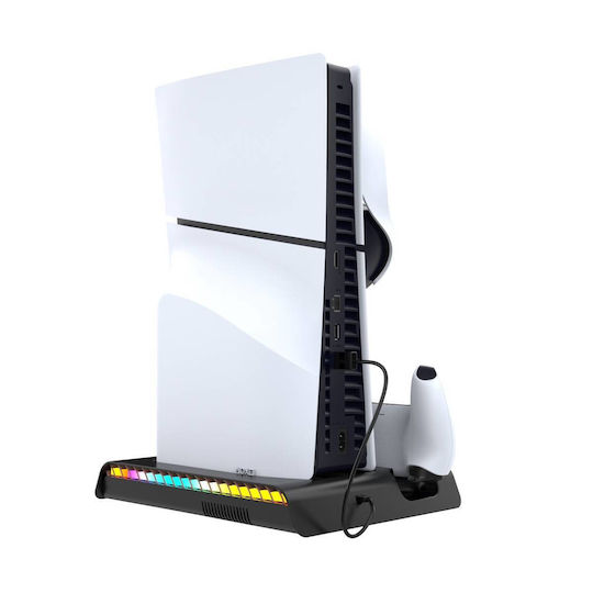 iPega P5s006 Multifunctional Βάση για 2 χειριστήρια PS5 / PS5 Slim με φωτισμό LED Μαύρη PG-P5S006H