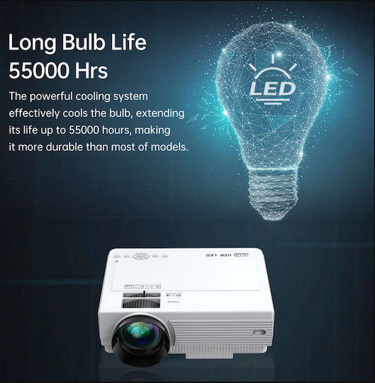 ROZA M87 3D Projektor LCD LED-Lampe mit Wi-Fi und Eingebauten Lautsprechern Weiß