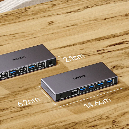 Unitek KVM & Data Switch V1309AGY01-EU