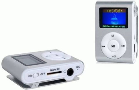 Setty Portable Mini MP3 Player (32GB) με Οθόνη LCD 1" Ασημί