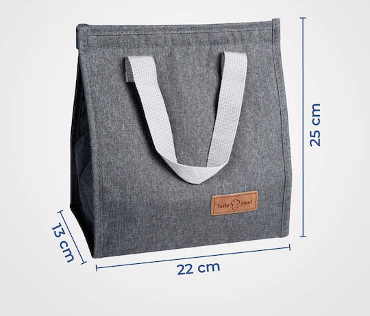 Klikareto Tasty School Insulated Hand Lunch Bag 6.5lt Gray 23 x 15 x 26cm