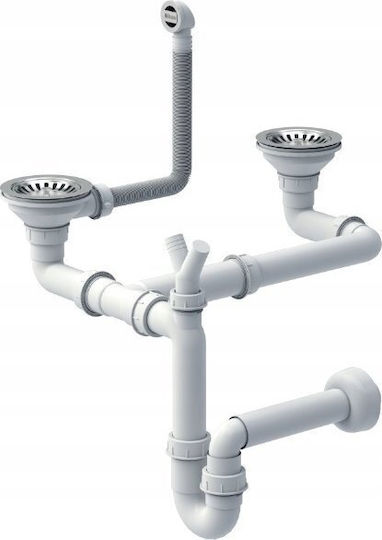 GraniteQ Drop-In Sink Inox Satin W76xD50cm White