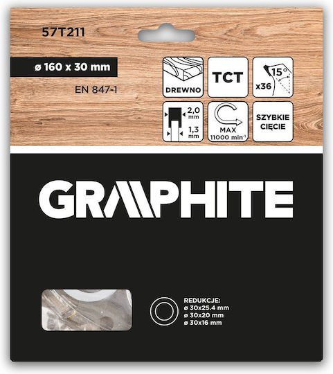 Graphite Карбид Диск за рязане с 36 Зъба 160мм