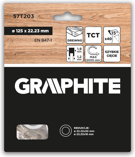 Graphite Carbide Cutting Disc Hole Diameter 125mm with 40 Teeth 1pcs